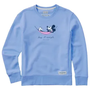 Women's Steamboat Willie Hammock Simply True Fleece Crew Life is Good