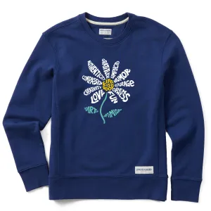 Women's Superpowers Daisy Simply True Fleece Crew Life is Good