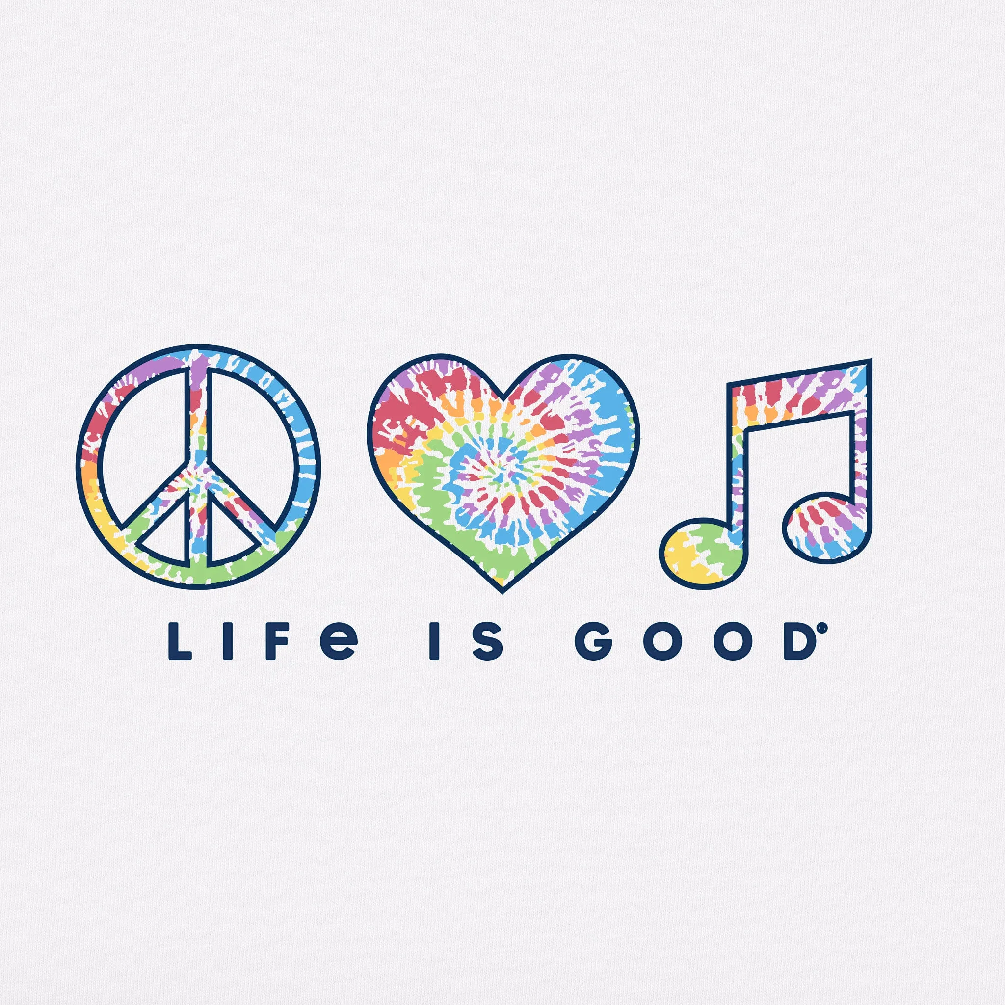 Women's Tie Dye Peace Love Music Simply True Fleece Hoodie Life is Good