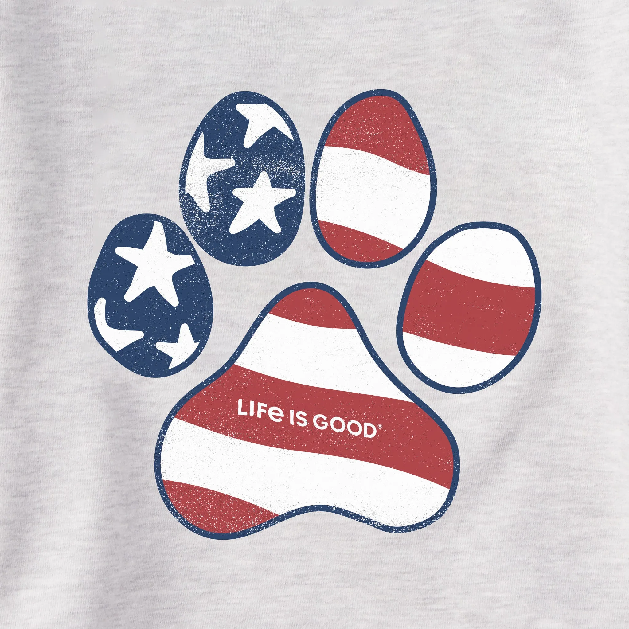 Women's US Flag Paw Simply True Crew Life is Good