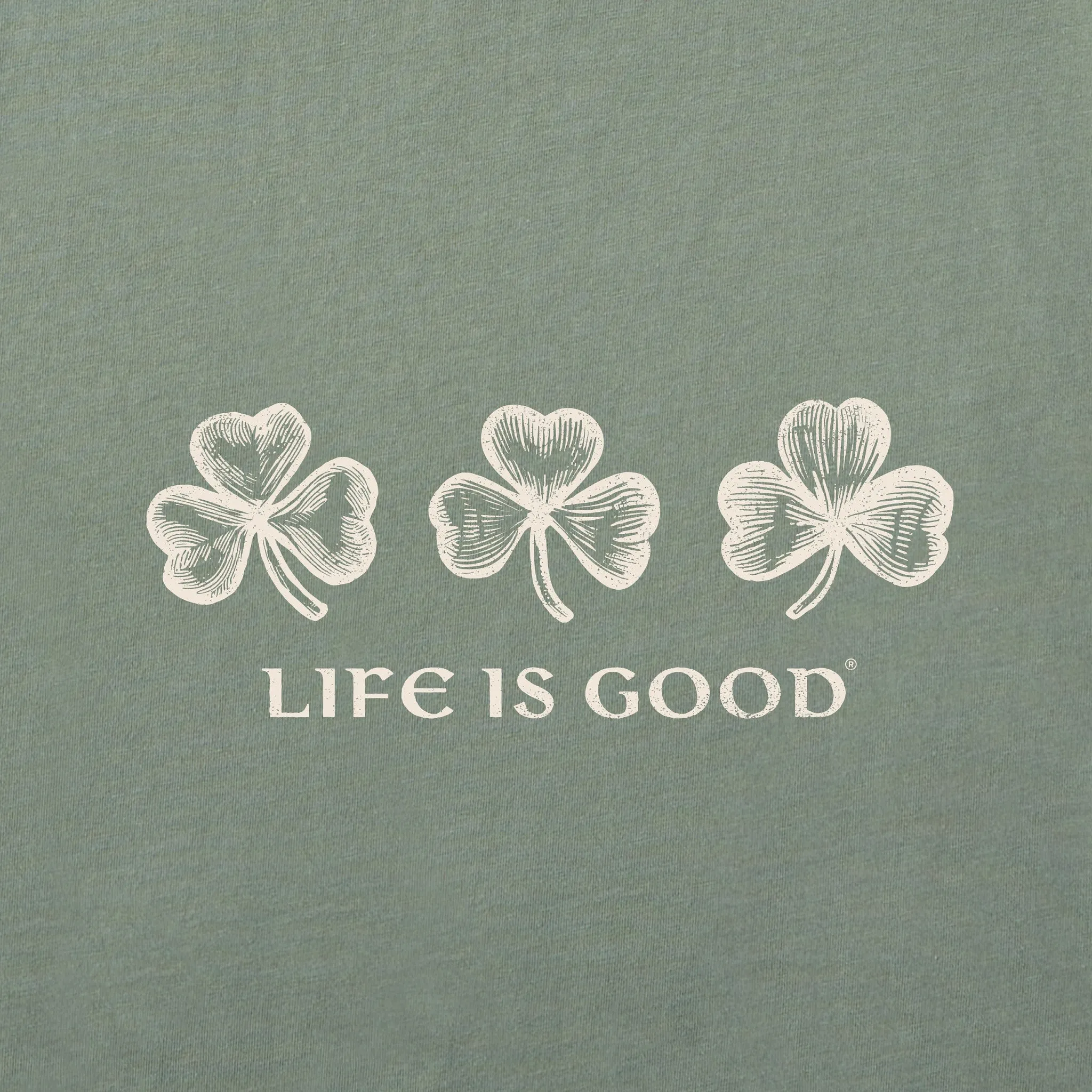 Women's Woodcut 3 Clovers Simply True Fleece Hoodie Life is Good