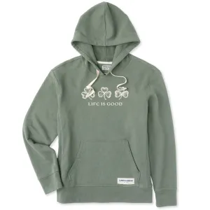 Women's Woodcut 3 Clovers Simply True Fleece Hoodie Life is Good