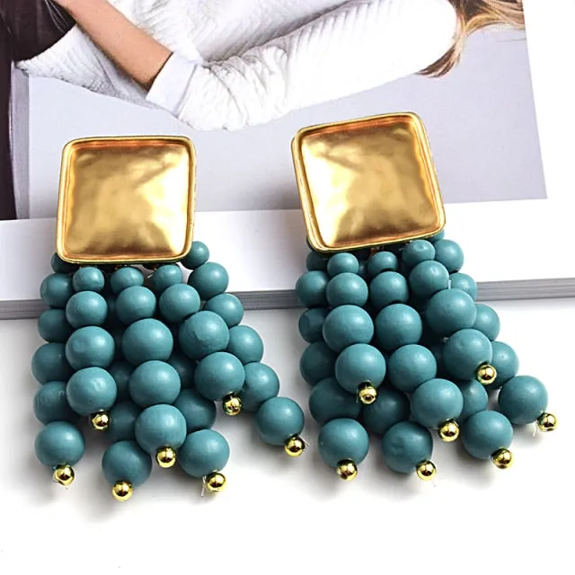Wooden Statement Round Earrings Anna Kay Co