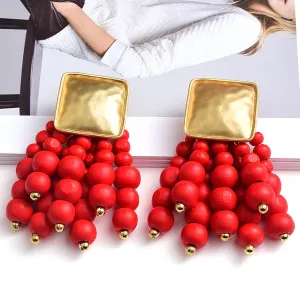 Wooden Statement Round Earrings Anna Kay Co