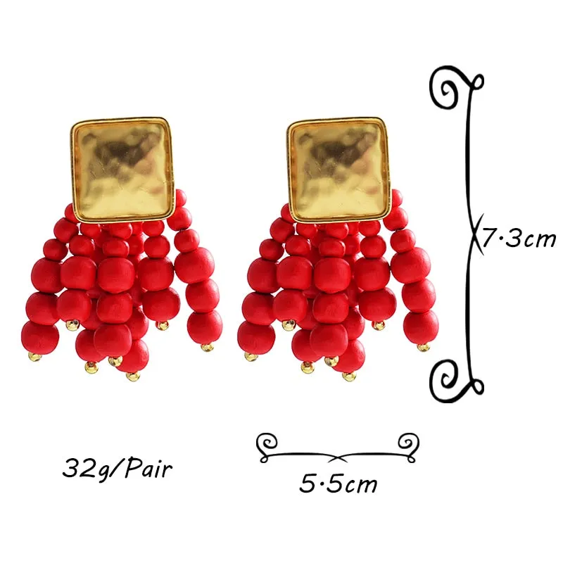 Wooden Statement Round Earrings Anna Kay Co