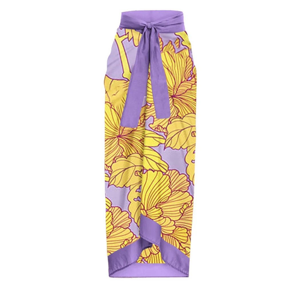 Yellow Purple Vintage Print Bikini Swimsuit Anna Kay Co