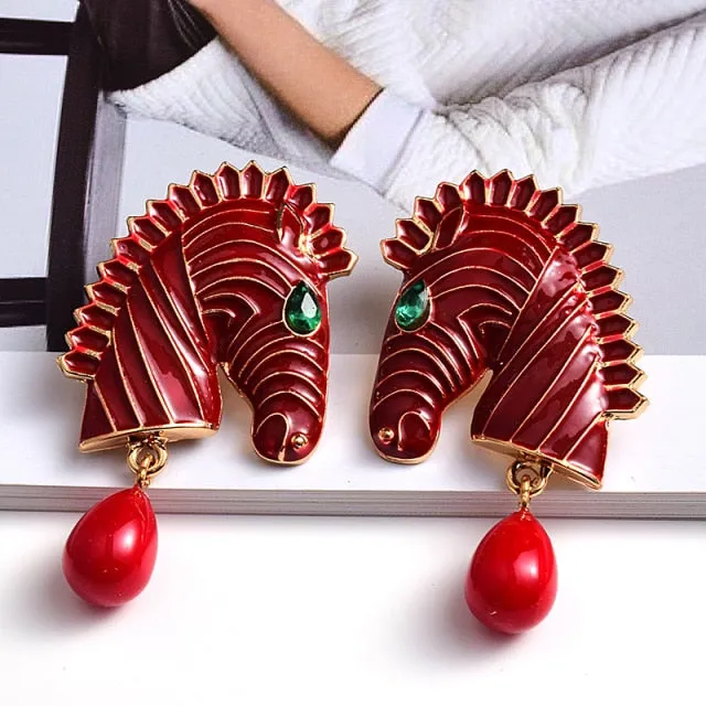 Zebra Shaped Drop Earrings Anna Kay Co